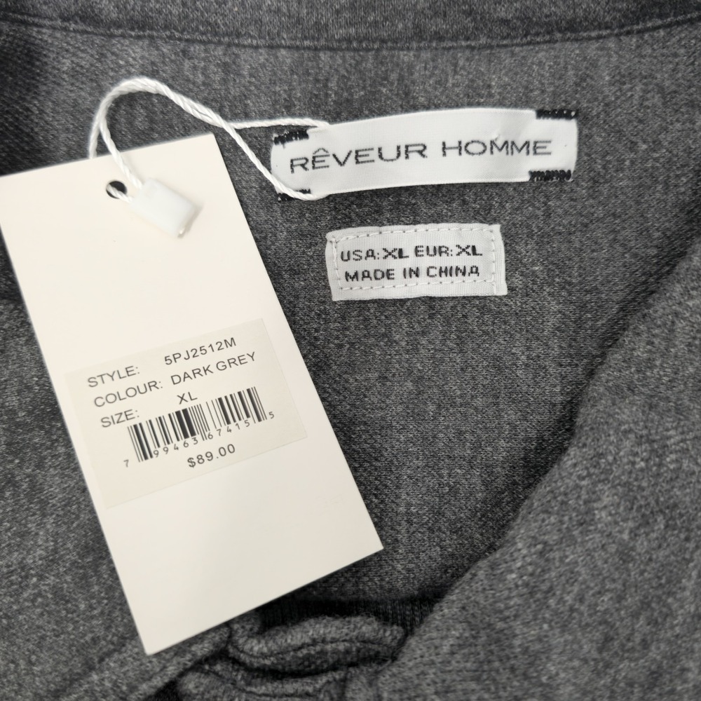 Rêveur Homme Dark‎ Grey Button Front Shirt Jacket Men's XL NWT - Picture 2 of 3